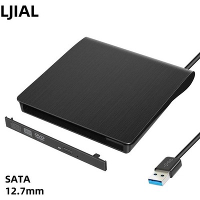 Slim External CD/DVD RW Drive USB 3.0 External DVD Drive Enclosure for Laptop PC