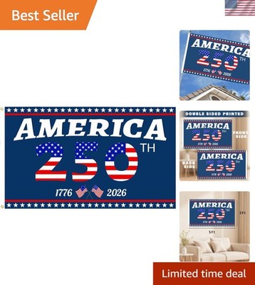 Celebrate Freedom: 3x5 Ft Double-Sided 250th Anniversary USA Flag with Grommets