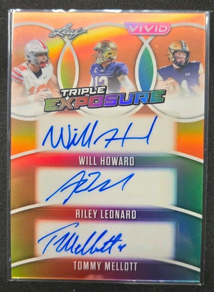 2025 Leaf Vivid - Will Howard Riley Leonard Tommy Mellot Triple Auto /4