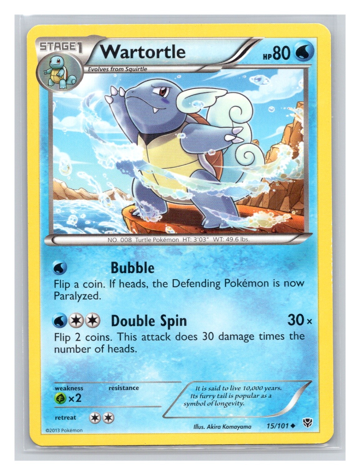 Pokémon TCG Wartortle 15/101 Plasma Blast Normal LP