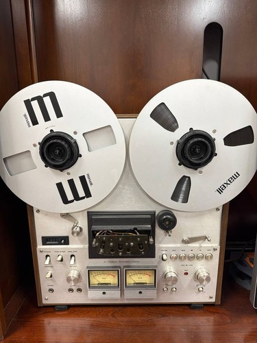 Akai GX-630D Reel to Reel Tape Deck Working Case Reels Head Cover Missing