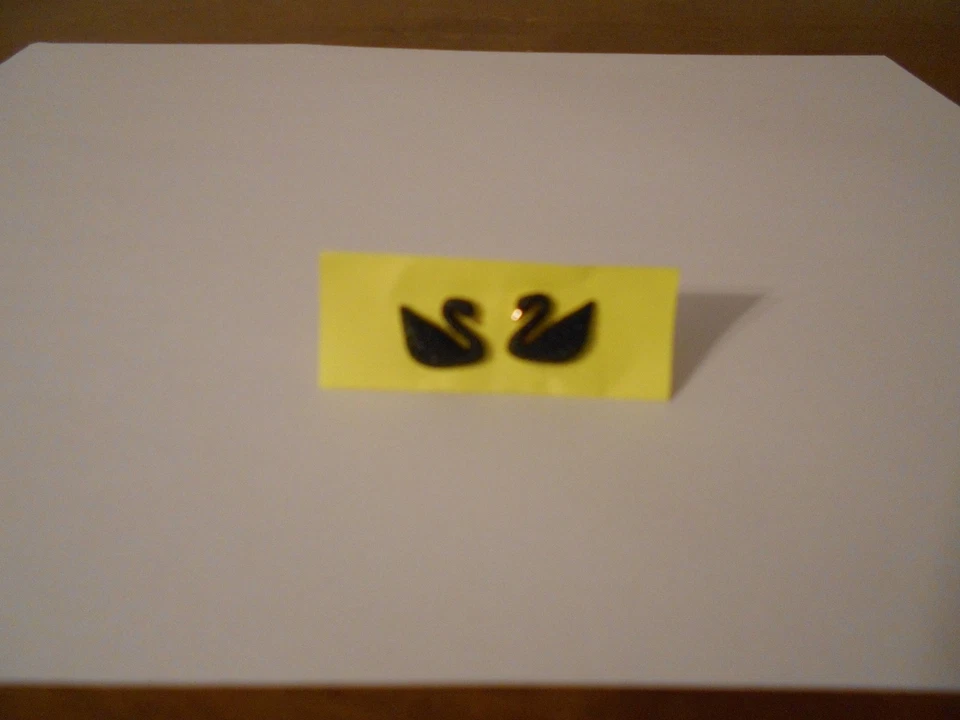 Swarovski Swan Black Crystals Goldtone Stud Earrings - Image 2 of 4