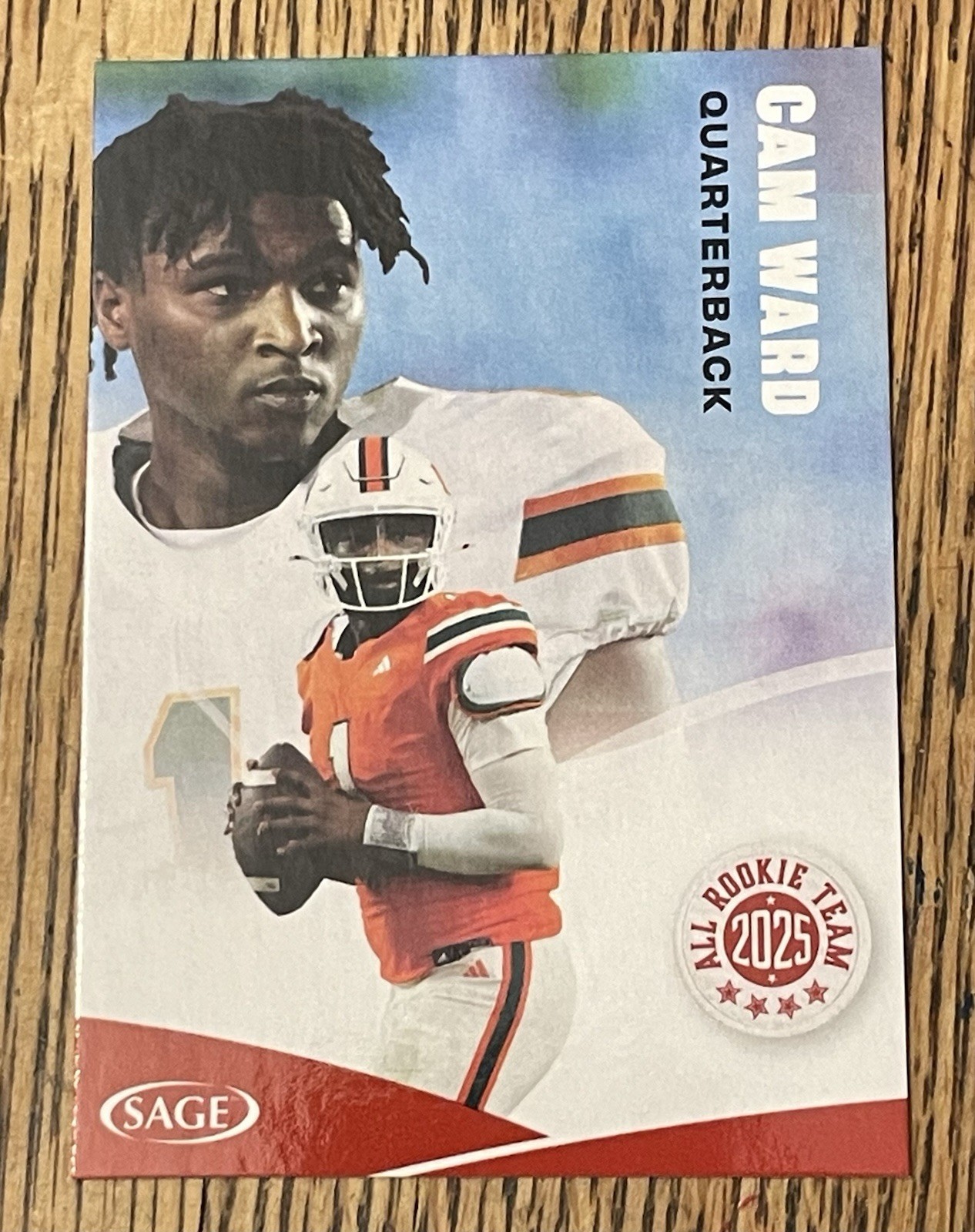 2025 Sage High Series Cam Ward RED HURRICANE Parallel All Rookie Team #163