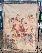 Vtg Reproduction Tapestry titled "Les Amours Des Dieux" By Francois Boucher