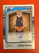 Trentyn Flowers 2024-25 Donruss Optic Rated Rookie #330 Autograph, Clippers