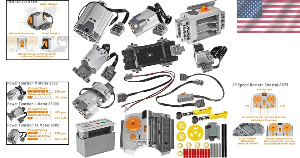 Kit de função de energia LEGO Technic 45 peças com motores e acessório de controle remoto - Imagem 2 de 4