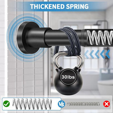 50-410cm Heavy Duty Extendable Telescopic Shower Curtain Pole Rail Rod Bath Door