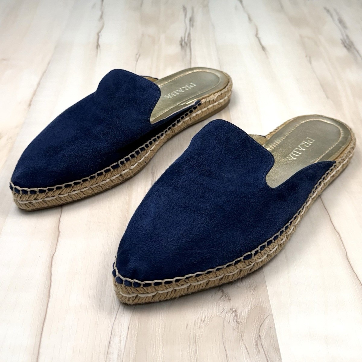 PRADA Womens EU 40 / US 10 Blue Suede Espadrille Mules  display picture 3