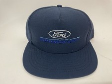 Vintage Ford Motosport Car Truck Navy Blue Snapback Hat Made In Usa
