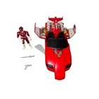 Vtg Power Rangers Turbo Deluxe Lightning Cruiser Car & Red Ranger Near Complete