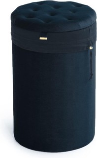 Round Velvet Laundry Basket AUCTION Tall Clothes Basket Removable Washable Lid