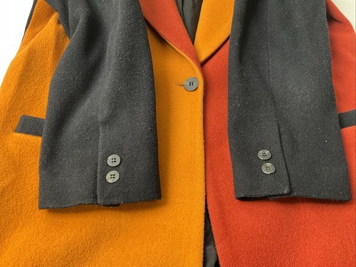 Brandon Thomas Jacket Blazer Sz M Vtg 90's Color Block Wool Blend Oversize - Picture 9 of 11
