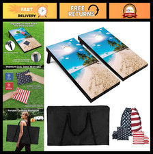 Regulation 4x2 Cornhole Board Set with Carrying Bags 8 Bean Bags - Outdoor Gam