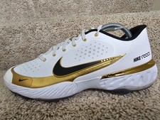 Nike Alpha Huarache Elite 3 Low White Gold Baseball Cleat CV3552-106 Sz 9.5 RARE