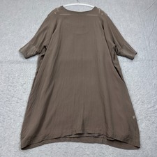 Eileen Fisher Dress Women's Small Brown 100 Silk Double Layer Lightweight Drape