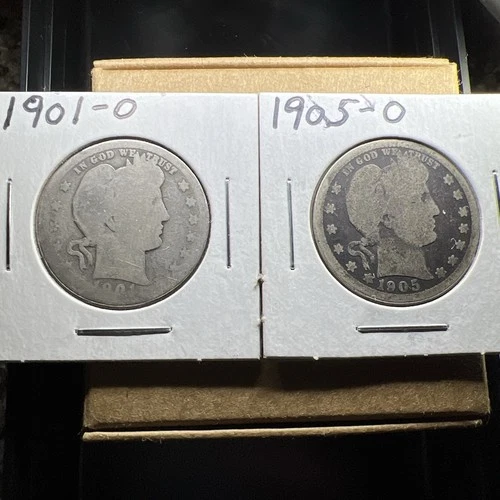1901-O And 1905-O **KEY DATE** Barber Quarters!!