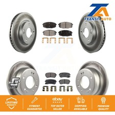 Coated Disc Brake Rotor And Semi-Metallic Pad Front Rear Kit For Hyundai Elantra