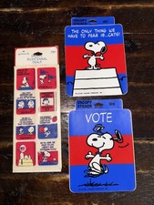 Hallmark Snoopy Bicentennial 1976 Patriotic USA Stickers Seals Lot Of 3 New