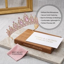 Girls Rhinestone Tiara Crown Flower Girl Wedding Party Birthday Hair Accessory