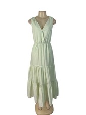 Banana Republic Green Sleeveless Maxi Dress Womens Tiered Flowy Sz XS
