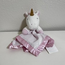 Cloud Island Unicorn Gold Glitter Dot Security Blanket Lovey Lovie Satin Trim