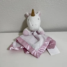 Cloud Island Unicorn Gold Glitter Dot Security Blanket Lovey Lovie Satin Trim