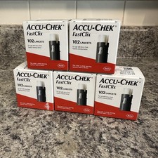 SEALED Lot Of 5 Accu-Chek FastClix Lancets 102 Each / 510 Diabetes X 2029