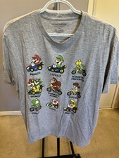 Nintendo Mario Kart Men Large L Gray Grey 2019 Shirt Official Tee