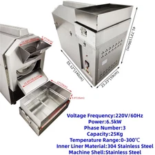 220V/60Hz 3PH Commercial Electric Drum Roaster for Coffee Beans & Nuts