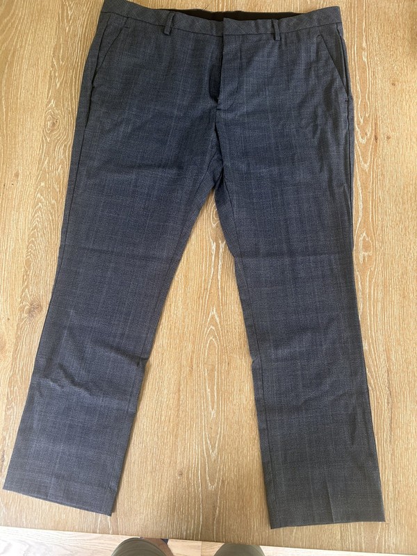 Bonobos Dress Pants Mens 38x30 Blue Gray Plaid Marzotto Stretch Wool Tailored