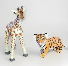 Safari Ltd Giraffe Bengal Tiger Cub Animal Figures Wildlife Set of 2 EUC