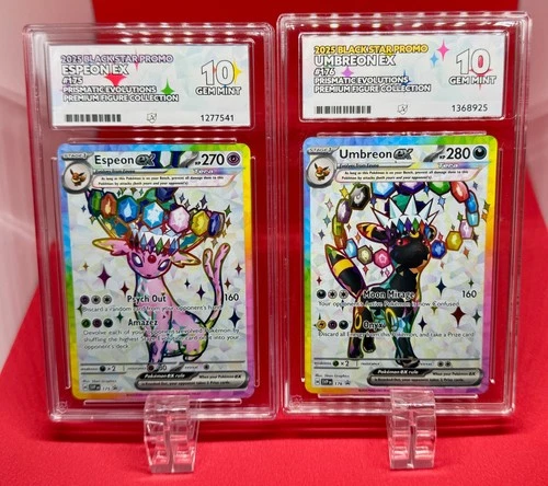 Pokémon Umbreon ex & Espeon ex Black Star Promo SVP175 SVP176 ACE 10 English