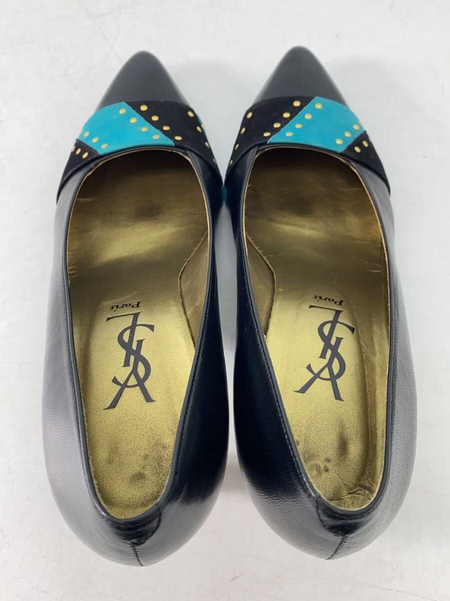 Yves Saint Laurent Pumps 36.5 Blk Leather Jlq96 thumbnail 3
