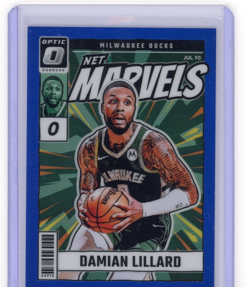 2024-25 Panini Donruss Optic /49 Damian Lillard #20 Blue Net Marvels