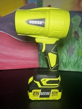 SEESE 21V Cordless Handheld Leaf Blower Kit with Battery, Charger, Earplugs READ