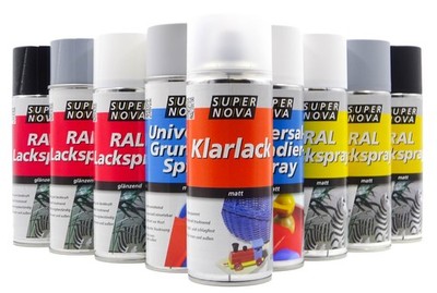 Super Nova Sprühlack Lackspray Klarlack Grundierung Lack Spray - 0,4 L Spraydose
