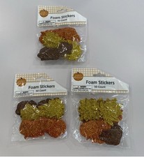 Perfect Harvest Fall Foam Stickers Crafts Leaves Pumpkin Glitter 3 50 ct Packs