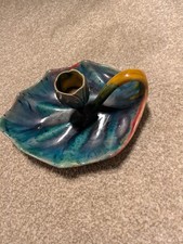 Linthorpe Pottery Blue Tulip Candle Stick