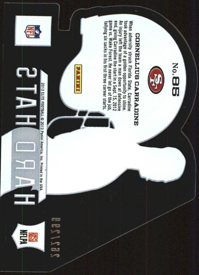 2013 Elite Rookie Hard Hats 49ers Football Card #85 Cornellius ...