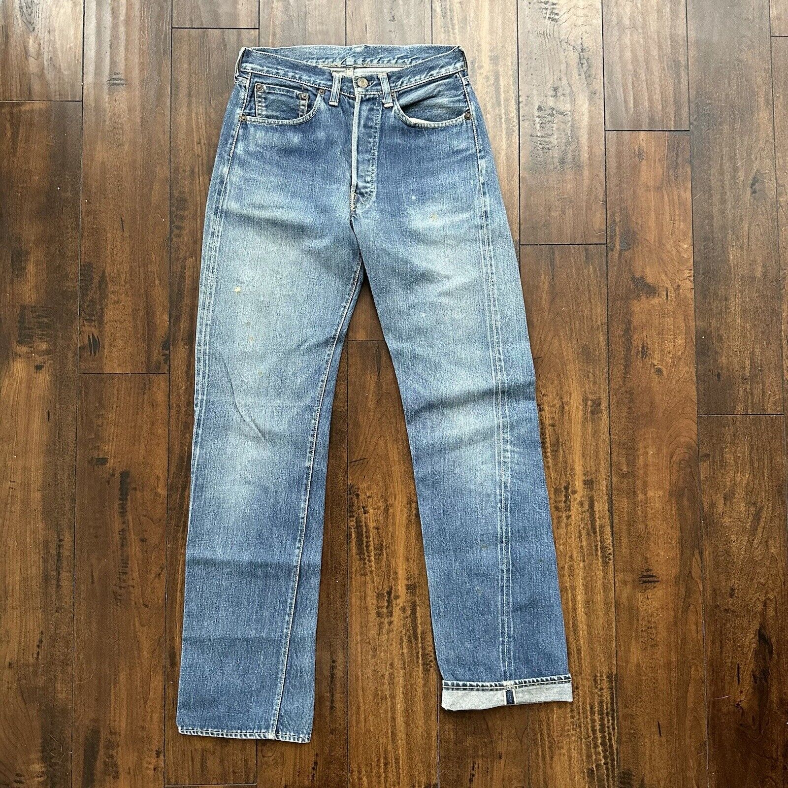 Vintage LEVIS 501XX Jeans Big E 1950s Denim Redline Selvedge 28x33 USA 50s