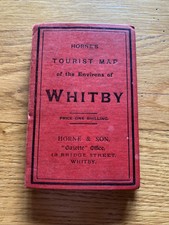 HORNE'S TOURIST MAP of The Environs Of WHITBY On Cloth Vintage VGC