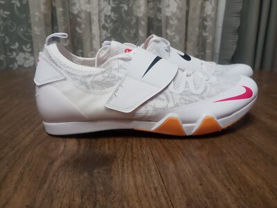 Nike Zoom Pole Vault Elite 3 Track Spikes AA1204-101 Mens Size 12 White Orange