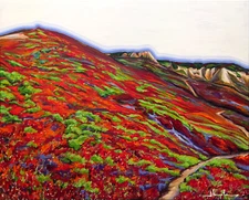 Alex Nizovsky – RODEO BEACH 2018 – Abstracted Landscape Painting Pop Art 30"x24"