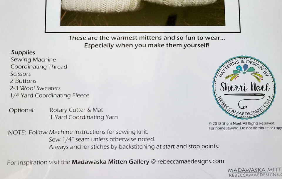 Madawaska Mitten Pattern Made With Wool Sweaters - Image 2 of 3