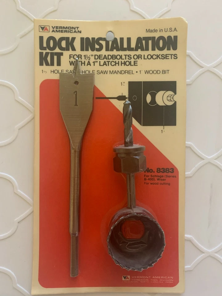 Kit de instalación de bloqueo VA 1-1/2" cerrojo con broca de madera de mandril de sierra de agujero de 7/8" o 1" Foto 3 de 3