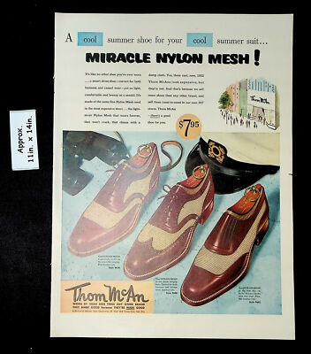1952 Thom McAn Nylon Mesh Leather Shoes for Men Print Ad 42951 | eBay