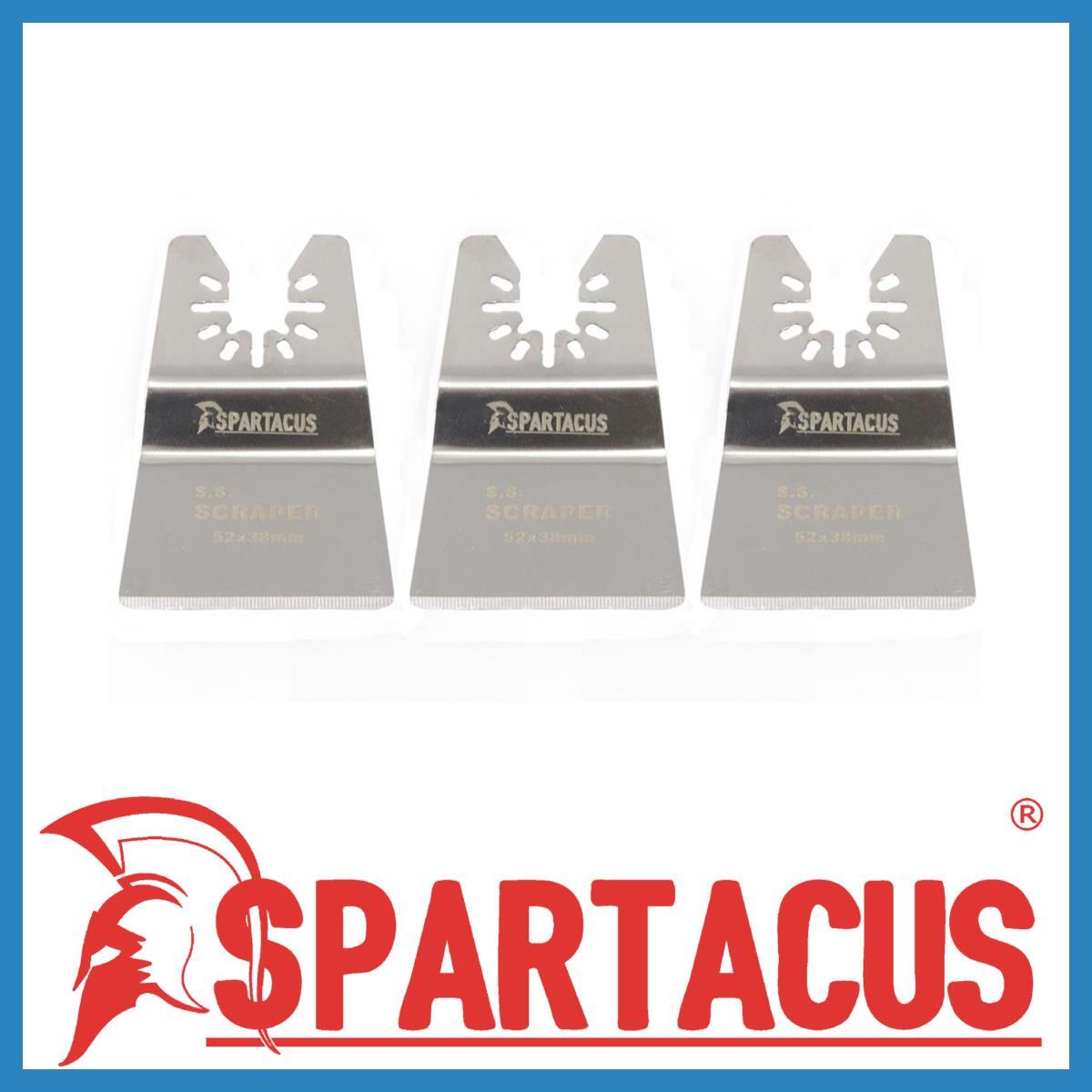 3 x Spartacus 52mm MultiTool Scraper Blade Black & Decker Fein Multi Master