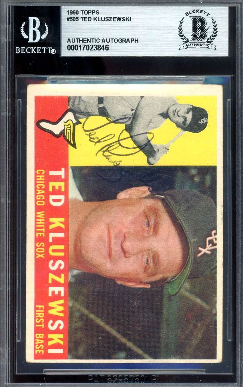 Ted Kluszewski Beckett BAS Signed 1960 Topps Autograph