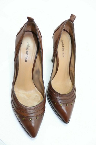 mine de rien Escarpins Cuir Marron T36 TBE - Foto 9 di 9