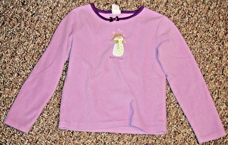 CIRCO BRAND GIRLS PAJAMAS  SIZE S "JUST CHILLIN" SNOWMAN DESIGNS LAVENDER PURPLE - Image 2 of 4
